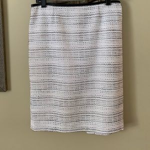 Calvin Klein White, Tan and Black Patterned Skirt
